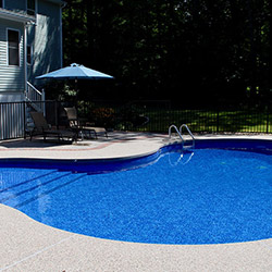 Vinyl lined lagoon with step and sun deck